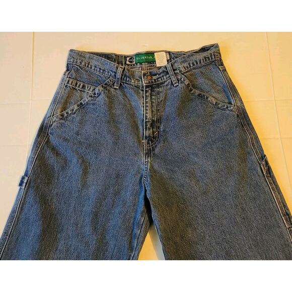 Vintage Levis SilverTab Jeans Mens 31x32 Blue Medium Wash Light Distress - Picture 9 of 16